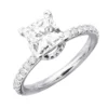 Unique Princess Cut Diamond Engagement Ring F/VS Diamonds 2 Carat 14K White Gold