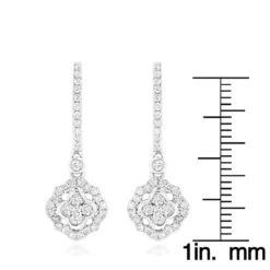 1 Carat 14K White Gold Diamond Drop Earrings For Women By Luxurman 13 1 Carat 14K White Gold Diamond Drop Earrings For Women By Luxurman -Outlet Radiant Bijou Store 1 carat 14k gold diamond drop earrings for women by luxurman rulerwh