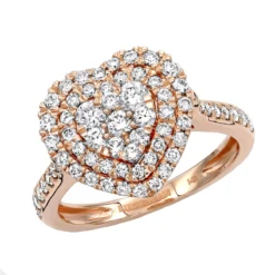 Outlet Radiant Bijou Store -Outlet Radiant Bijou Store 1 carat diamond ring for women heart design 14k yellow rose white gold ro