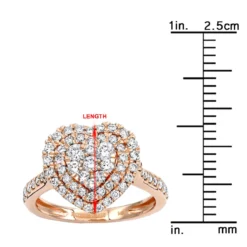 1 Carat Diamond Ring For Women Heart Design 14K Yellow Gold -Outlet Radiant Bijou Store 1 carat diamond ring for women heart design 14k yellow rose white gold rulerro
