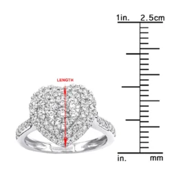 1 Carat Diamond Ring For Women Heart Design 14K Yellow Gold -Outlet Radiant Bijou Store 1 carat diamond ring for women heart design 14k yellow rose white gold rulerwh