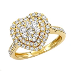 Outlet Radiant Bijou Store 11 1 Carat Diamond Ring For Women Heart Design 14K Yellow Gold
