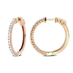 1 Inch Diamond Hoop Earrings 0.86ct 14K Yellow Gold -Outlet Radiant Bijou Store 1 inch diamond hoop earrings 086ct 14k p 44581 ro