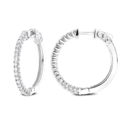 1 Inch Diamond Hoop Earrings 0.86ct 14K Yellow Gold -Outlet Radiant Bijou Store 1 inch diamond hoop earrings 086ct 14k p 44581 wh