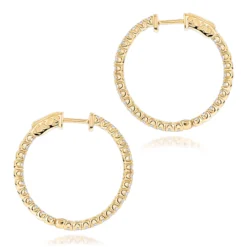 1 Inch Inside Out 2 Carat Diamond Hoop Earrings For Women By Luxurman -Outlet Radiant Bijou Store 1 inch inside out 2 carat diamond hoop earrings for women by luxurman backye