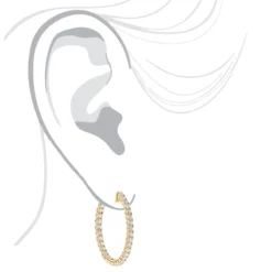 1 Inch Inside Out 2 Carat Diamond Hoop Earrings For Women By Luxurman -Outlet Radiant Bijou Store 1 inch inside out 2 carat diamond hoop earrings for women by luxurman bodye