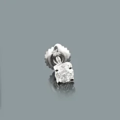 1 Single Round Diamond Stud Earring 0.25ct 14K White Gold