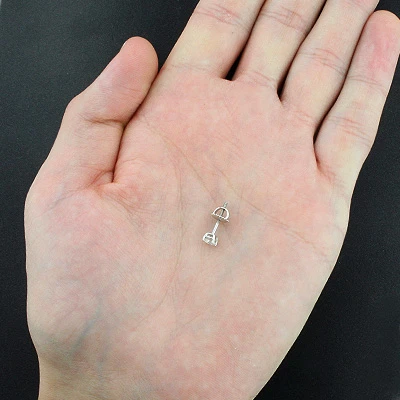 1 Single Round Diamond Stud Earring 0.25ct 14K White Gold 4 1 Single Round Diamond Stud Earring 0.25ct 14K White Gold - Image 2