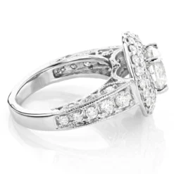 Halo 14K White Gold Diamond Engagement Ring Mounting 2ct -Outlet Radiant Bijou Store 100394backwh backwh