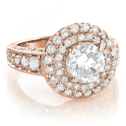 Halo 14K White Gold Diamond Engagement Ring Mounting 2ct -Outlet Radiant Bijou Store 100394ro ro