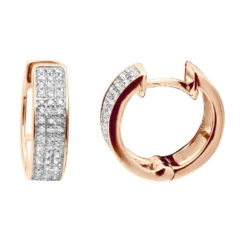 10K White Gold Diamond Hoop Huggie Earrings 0.30ct -Outlet Radiant Bijou Store 10k diamond hoop huggie earrings 040ct p 22529 ro