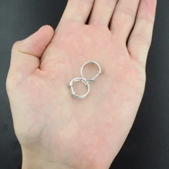 10K White Gold Diamond Hoop Huggie Earrings 0.30ct -Outlet Radiant Bijou Store 10k diamond hoop huggie earrings 040ct p 22529back