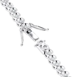 10K White Gold Bezel Set Round Diamond Tennis Bracelet 1.65ct By Luxurman -Outlet Radiant Bijou Store 10k gold bezel set round diamond tennis bracelet 165ct by luxurman backwh