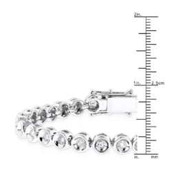 10K White Gold Bezel Set Round Diamond Tennis Bracelet 1.65ct By Luxurman -Outlet Radiant Bijou Store 10k gold bezel set round diamond tennis bracelet 165ct by luxurman rulerwh