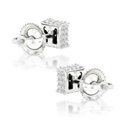 10K White Gold Diamond Stud Earrings 0.33ct -Outlet Radiant Bijou Store 10k gold diamond stud earrings 038ct p 41804 backwh