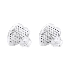 10K White Gold Heart Shaped Diamond Stud Earrings 0.63ct -Outlet Radiant Bijou Store 10k gold heart shaped diamond stud earrings 063ct p 6179 backwh