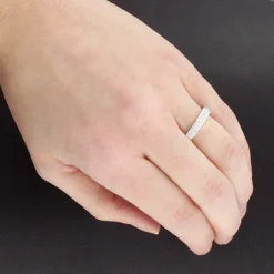 Thin 10K White Gold Ladies Diamond Wedding Band 0.20ct -Outlet Radiant Bijou Store 10k gold ladies diamond wedding band 020ct 3