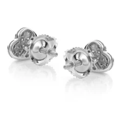10K White Gold Pave Round Diamond Small Heart Earrings 0.1ct -Outlet Radiant Bijou Store 10k gold pave round diamond small heart earrings 012ct p 6164 backwh