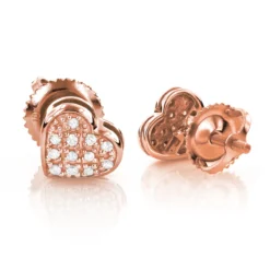 10K White Gold Pave Round Diamond Small Heart Earrings 0.1ct -Outlet Radiant Bijou Store 10k gold pave round diamond small heart earrings 012ct p 6164 ro