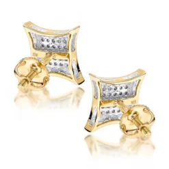 10K White Gold Round Diamond Kite Stud Earrings 0.18ct -Outlet Radiant Bijou Store 10k gold round diamond kite stud earrings 018ct p 47959 backye