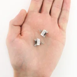 10K White Gold White Black Diamond Earrings 1.21ct -Outlet Radiant Bijou Store 10k gold white black diamond earrings 121ct 3 1