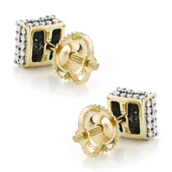 10K Yellow Gold Pave Diamond Stud Earrings 0.5ct 11 10K Yellow Gold Pave Diamond Stud Earrings 0.5ct -Outlet Radiant Bijou Store 10k pave diamond stud earrings 053ct p 41805 backye