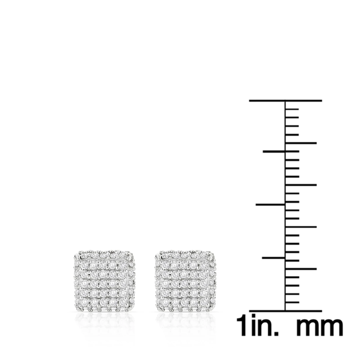 10K Yellow Gold Pave Diamond Stud Earrings 0.5ct 8 10K Yellow Gold Pave Diamond Stud Earrings 0.5ct - Image 6