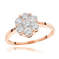 14K Yellow Gold 7 Stone 1 Carat Diamond Cluster Ring For Women By Luxurman 10 14K Yellow Gold 7 Stone 1 Carat Diamond Cluster Ring For Women By Luxurman -Outlet Radiant Bijou Store 14k 7 stone diamond cluster ring 110ct p 22510 ro