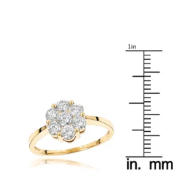 14K Yellow Gold 7 Stone 1 Carat Diamond Cluster Ring For Women By Luxurman 13 14K Yellow Gold 7 Stone 1 Carat Diamond Cluster Ring For Women By Luxurman -Outlet Radiant Bijou Store 14k 7 stone diamond cluster ring 110ct p 22510 rulerye