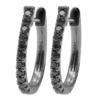 14K Gold Black Diamond Hoop Huggie Earrings 0.2ct 13mm Long -Outlet Radiant Bijou Store 14k black diamond hoop huggie earrings 016ct p 35680 black 20220809