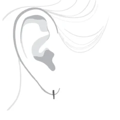 Small 14K Black Plated Gold Black Diamond Hoop Earrings 0.2ct Huggies -Outlet Radiant Bijou Store 14k black diamond hoop huggie earrings 020ct p 35679bod