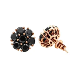 14K Black Plated Gold Cluster Black Diamond Stud Earrings 4.32ct -Outlet Radiant Bijou Store 14k cluster black diamond stud earrings 432ct p 35681 ro