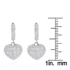 14K White Gold Dangle Diamond Heart Earrings 1 Ct 13 14K White Gold Dangle Diamond Heart Earrings 1 Ct -Outlet Radiant Bijou Store 14k dangle diamond heart earrings 135ct p 22380 rulerwh
