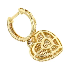 14K Yellow Gold Dangle Diamond Heart Earrings For Women 1.5ct -Outlet Radiant Bijou Store 14k dangle diamond heart earrings 195ct p 22378 backye
