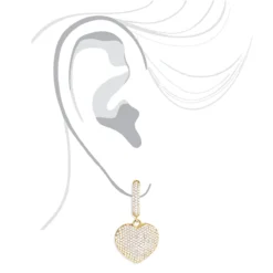 14K Yellow Gold Dangle Diamond Heart Earrings For Women 1.5ct -Outlet Radiant Bijou Store 14k dangle diamond heart earrings 195ct p 22378 bodye