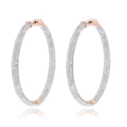 14K White Gold Dazzling 2 Inch Diamond Hoop Earrings Inside Out 7ct 10 14K White Gold Dazzling 2 Inch Diamond Hoop Earrings Inside Out 7ct -Outlet Radiant Bijou Store 14k dazzling diamond hoop earrings inside out 690ct p 6420 ro