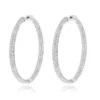14K White Gold Dazzling 2 Inch Diamond Hoop Earrings Inside Out 7ct -Outlet Radiant Bijou Store 14k dazzling diamond hoop earrings inside out 690ct p 6420 wh