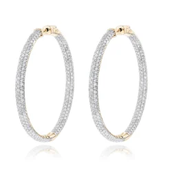 14K White Gold Dazzling 2 Inch Diamond Hoop Earrings Inside Out 7ct 9 14K White Gold Dazzling 2 Inch Diamond Hoop Earrings Inside Out 7ct -Outlet Radiant Bijou Store 14k dazzling diamond hoop earrings inside out 690ct p 6420 ye