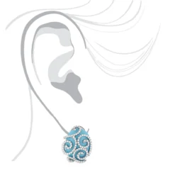 14K White Gold Designer Diamond And Turquoise Earrings 1.10ct 7 14K White Gold Designer Diamond And Turquoise Earrings 1.10ct -Outlet Radiant Bijou Store 14k designer diamond and turquoise earrings 110ct p 15bod