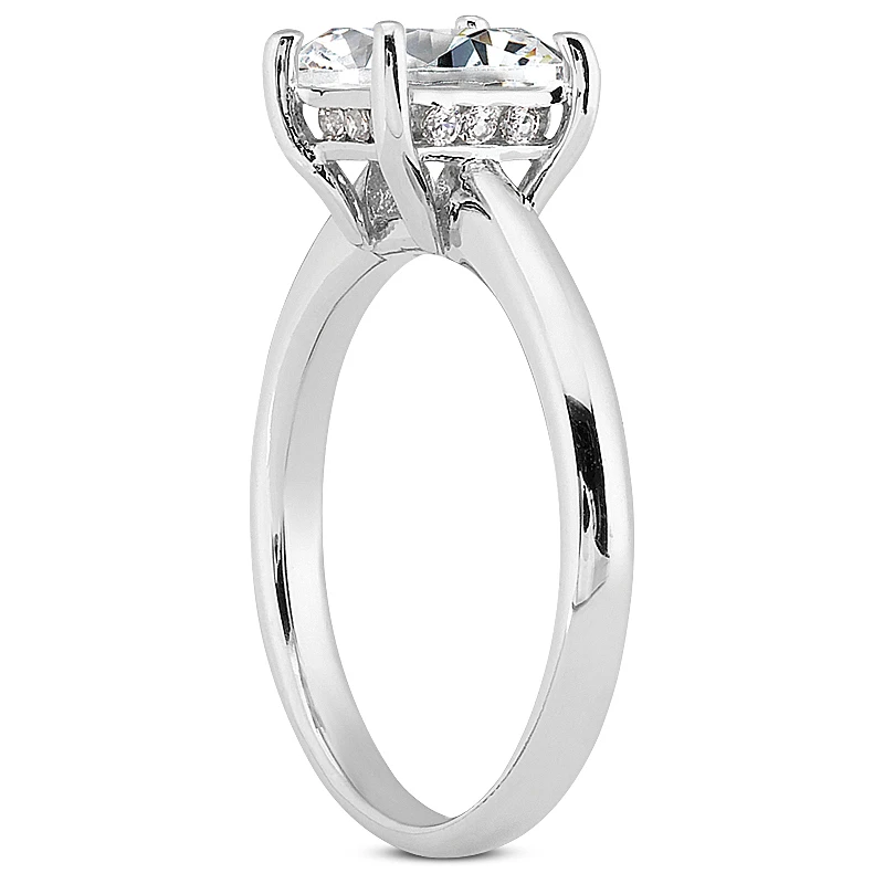 14K White Gold Designer Diamond Engagement Ring Set 0.75ct 5 14K White Gold Designer Diamond Engagement Ring Set 0.75ct - Image 3