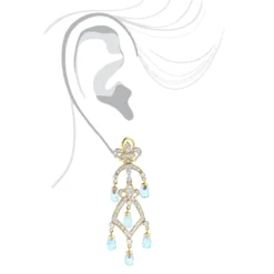 14K Yellow Gold Diamond Chandelier Earrings Blue Topaz 0.55ct -Outlet Radiant Bijou Store 14k diamond chandelier earrings blue topaz 055ct p 22335 bodye