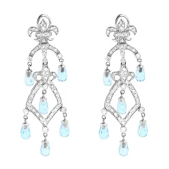 14K Yellow Gold Diamond Chandelier Earrings Blue Topaz 0.55ct -Outlet Radiant Bijou Store 14k diamond chandelier earrings blue topaz 055ct p 22335 wh
