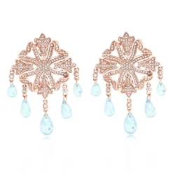 14K White Gold Diamond Chandelier Earrings Blue Topaz 0.64ct -Outlet Radiant Bijou Store 14k diamond chandelier earrings blue topaz 064ct p 22366 ro