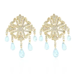14K White Gold Diamond Chandelier Earrings Blue Topaz 0.64ct -Outlet Radiant Bijou Store 14k diamond chandelier earrings blue topaz 064ct p 22366 ye