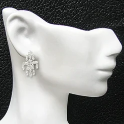 14K White Gold Diamond Chandelier Earrings Flower Motif 0.71ct -Outlet Radiant Bijou Store 14k diamond chandelier earrings flower motif 071ct p 22333bod