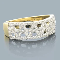14K Yellow Gold Ladies Diamond Circle Ring 0.33ct