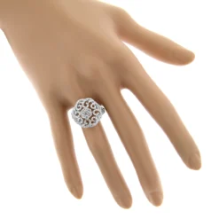 14K White Gold Diamond Cluster Ring 1.18ct -Outlet Radiant Bijou Store 14k diamond cluster ring 118ct p 41161 bodwh