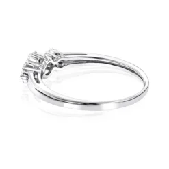 Thin 14K White Gold Diamond Cluster For Women Ring Past Present Future 0.25ct -Outlet Radiant Bijou Store 14k diamond cluster ring past present future 030ct p 58 backwh