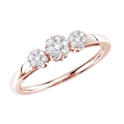 Thin 14K White Gold Diamond Cluster For Women Ring Past Present Future 0.25ct -Outlet Radiant Bijou Store 14k diamond cluster ring past present future 030ct p 58 ro