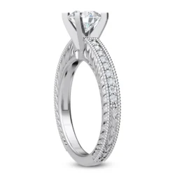 14K White Gold Diamond Engagement Ring Setting 0.16ct -Outlet Radiant Bijou Store 14k diamond engagement ring setting 016ct p 35069 back white 20220426